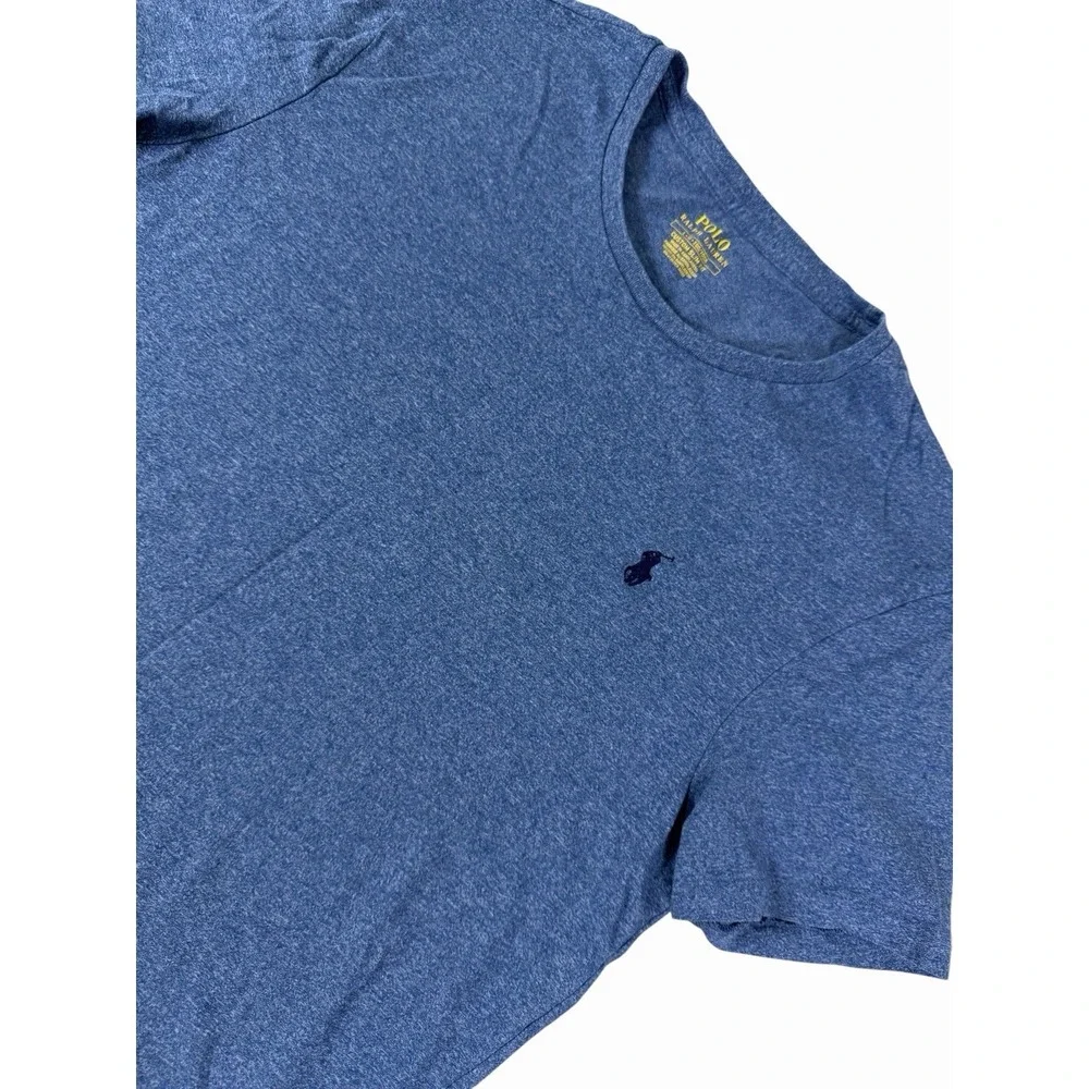 Polo Ralph Lauren Custom Slim Fit T Shirt Mens Large Blue Heather Pony Logo‎ Tee